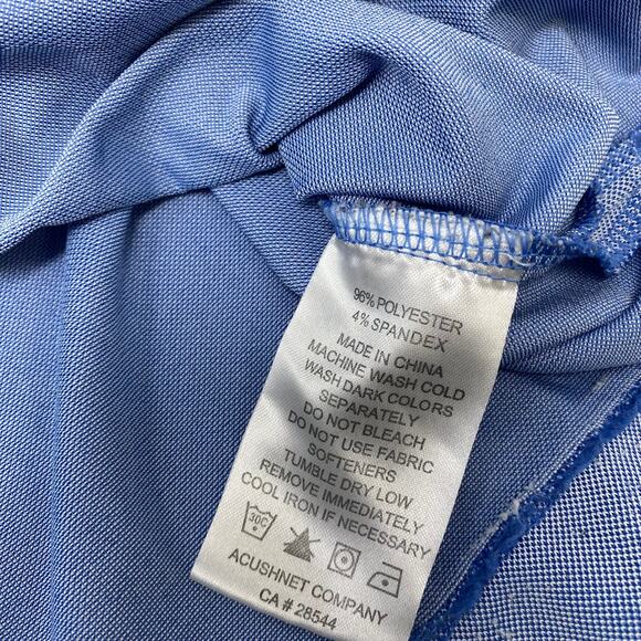 Footjoy Mens Large Blue White Green Embroidered Golf Polo Shirt - Picture 4 of 7